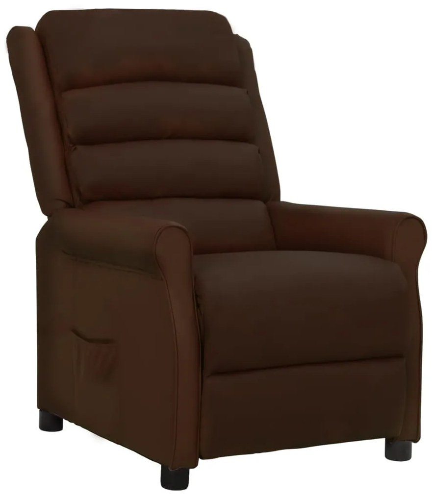 vidaXL Poltrona reclinável couro artificial castanho
