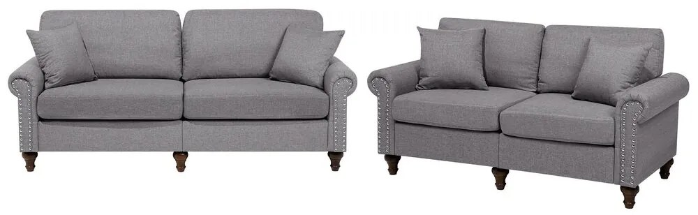 Conjunto de sofás 5 lugares em tecido cinzento claro OTRA II Beliani