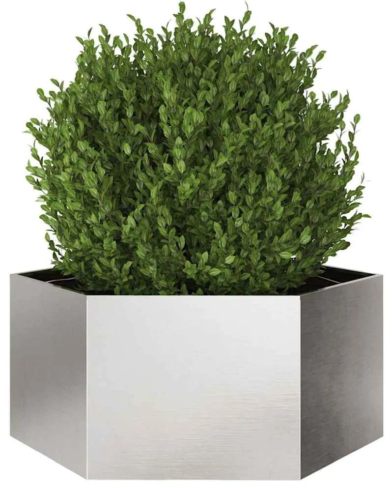 Vaso/floreira de jardim hexagonal 104x90x45 cm aço inoxidável