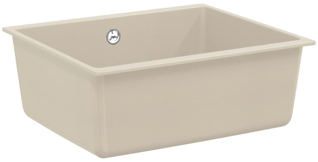 vidaXL Pia Bege 530 x 460 mm 80% Quartzo e 20% Resina