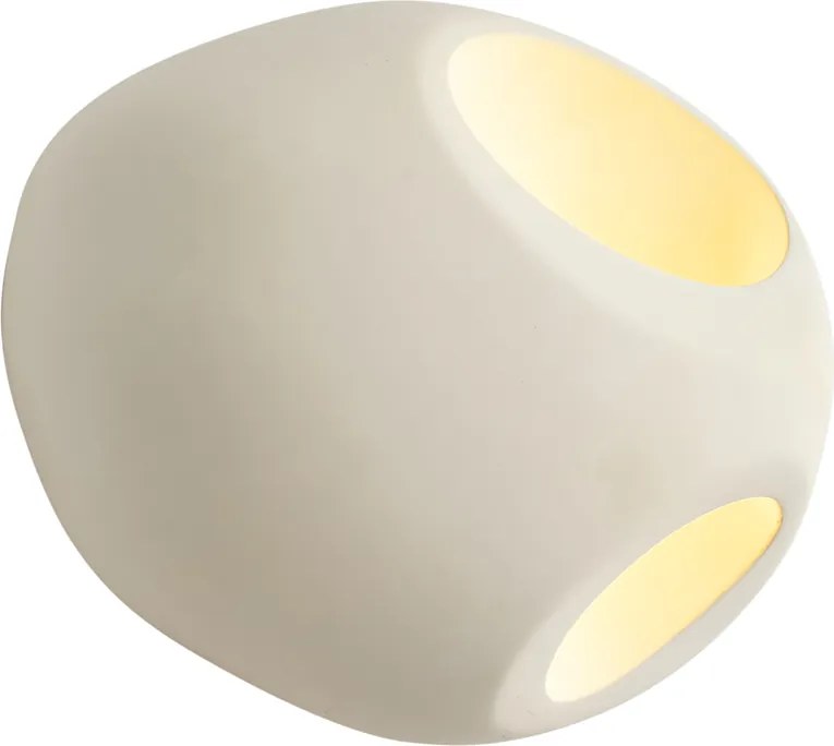 Candeeiro de Parede Japandi Creme Redondo 28cm - Pietra