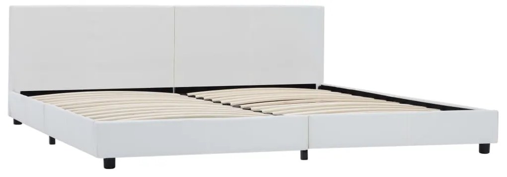 Estrutura de cama em couro artificial 180x200 cm branco