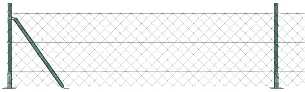 vidaXL Conjunto de Postes de Cerca Prateado 10 m x 0.4 m