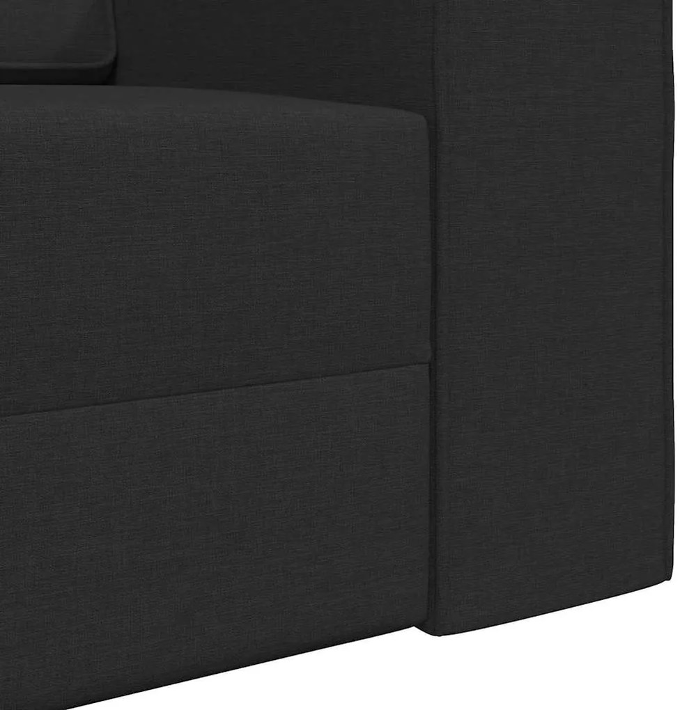 Sofá Cama 2 em 1 Preto 245x150x60.5 cm Tecido