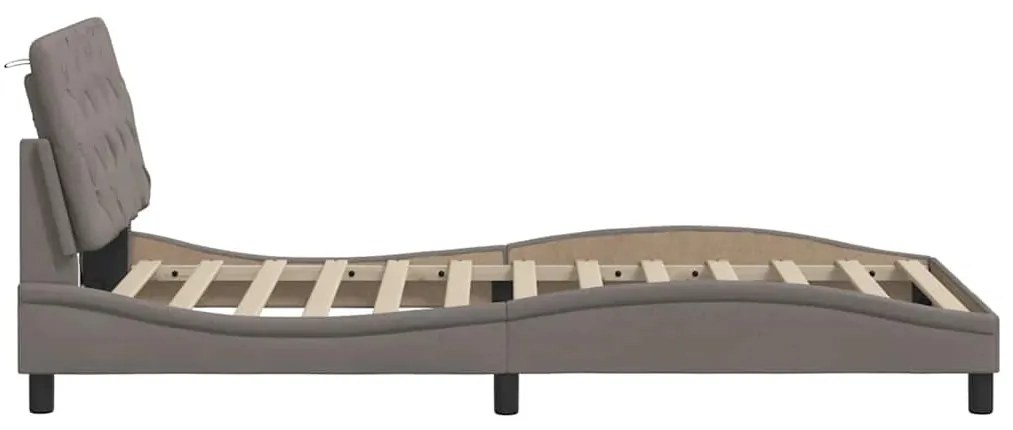 Estrutura cama com LED sem colchão 100x200 cm tecido