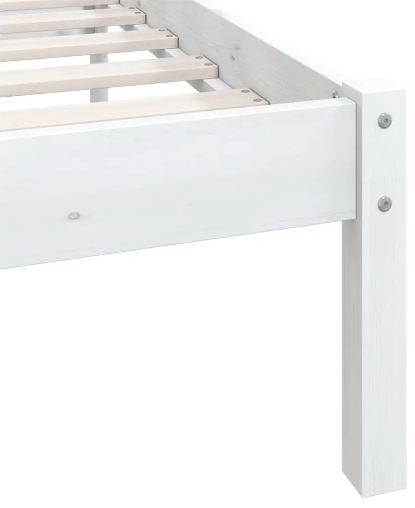 Estrutura de cama 140x190 cm pinho maciço branco