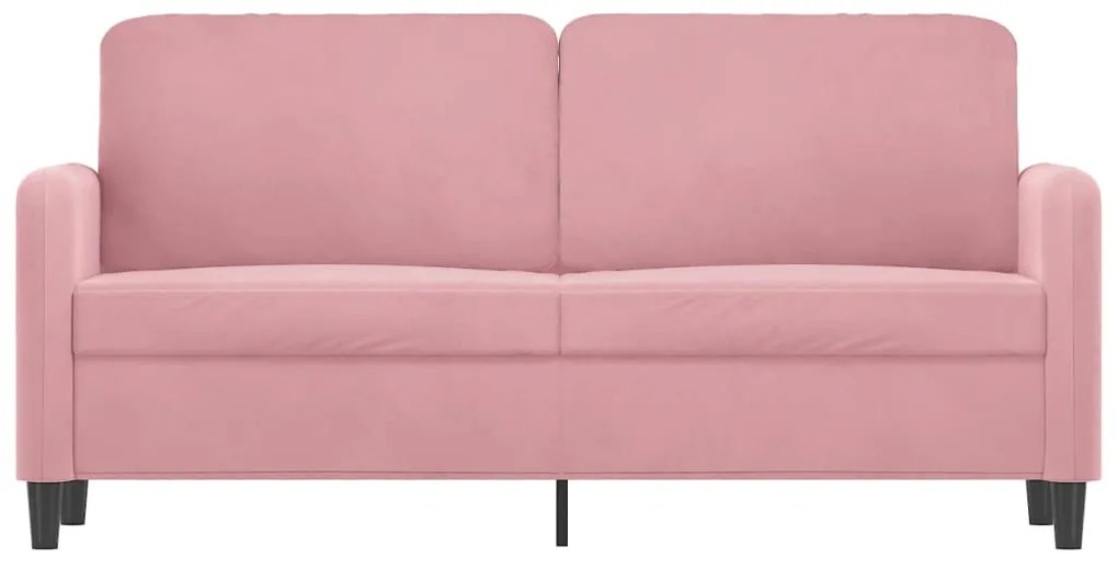 Sofá de 2 lugares veludo 140 cm rosa