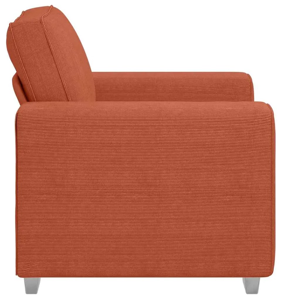 Poltrona 60 cm tecido corduroy laranja vermelho
