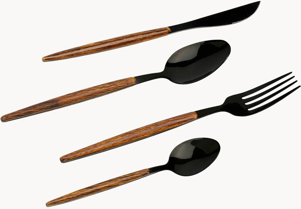 Conjunto de talheres escovados artesanais Paris, 4 pessoas, conjunto de 16