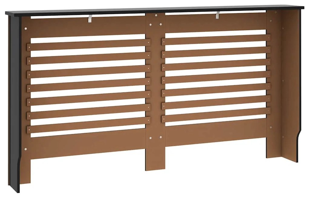 Cobertura de radiador 152x19x81,5 cm MDF preto