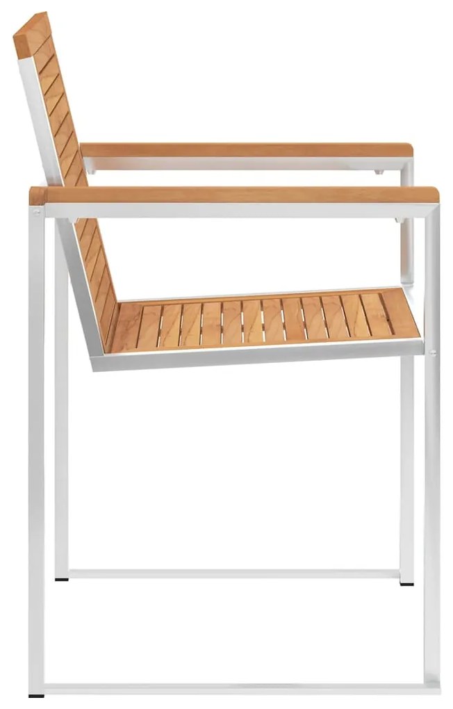 Cadeiras de jardim c/ almofadões 4 pcs madeira de teca maciça