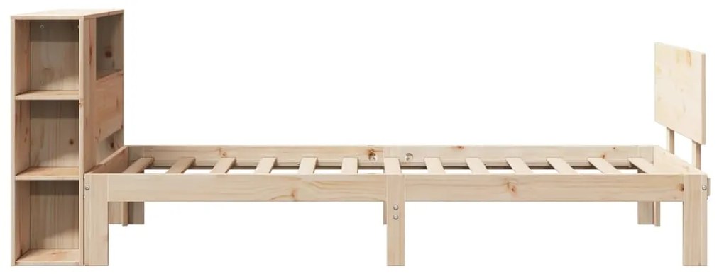 Cama com estante sem colchão 100x200 cm pinho maciço