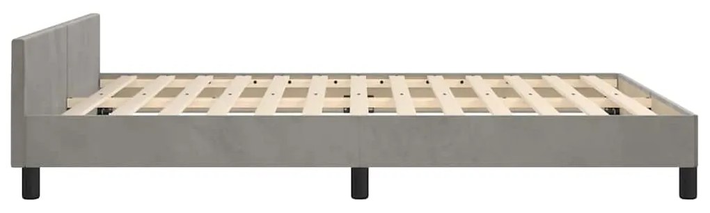 Estrutura de cama sem colchão 140x200 cm veludo cinzento-claro