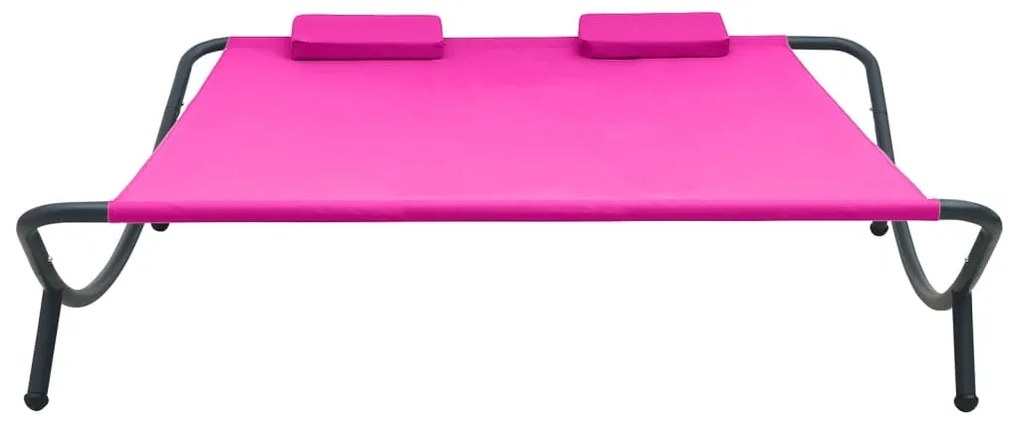 Espreguiçadeira de exterior em tecido cor-de-rosa