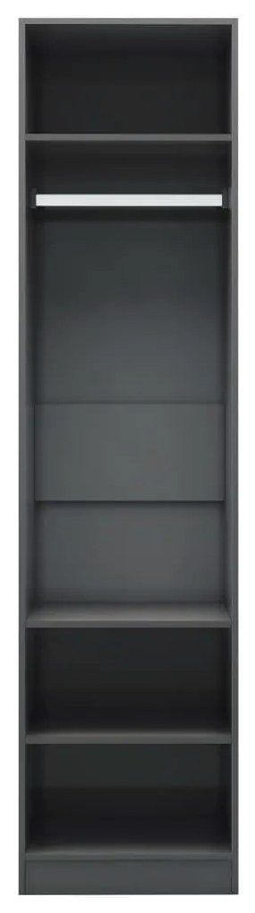 Roupeiro 50x50x200 cm contraplacado cinzento brilhante