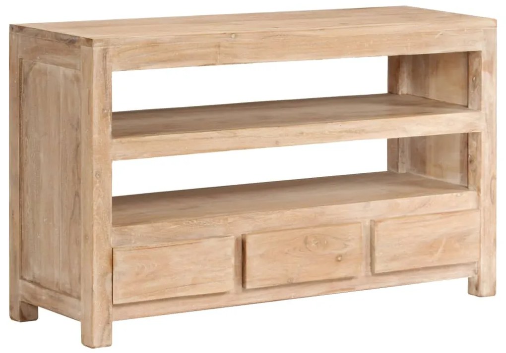 Móvel TV madeira de acácia maciça 90x30x55 cm castanho claro
