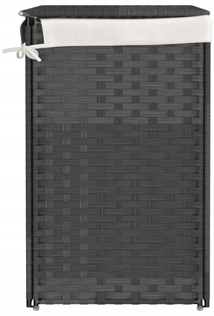 Cesto p/ roupa suja c/ 2 secções 53x35x57 cm vime PE cinzento