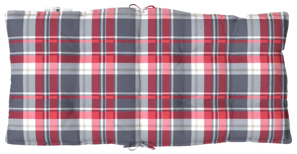 Almofadões cadeira encosto baixo 4 pcs oxford xadrez vermelho