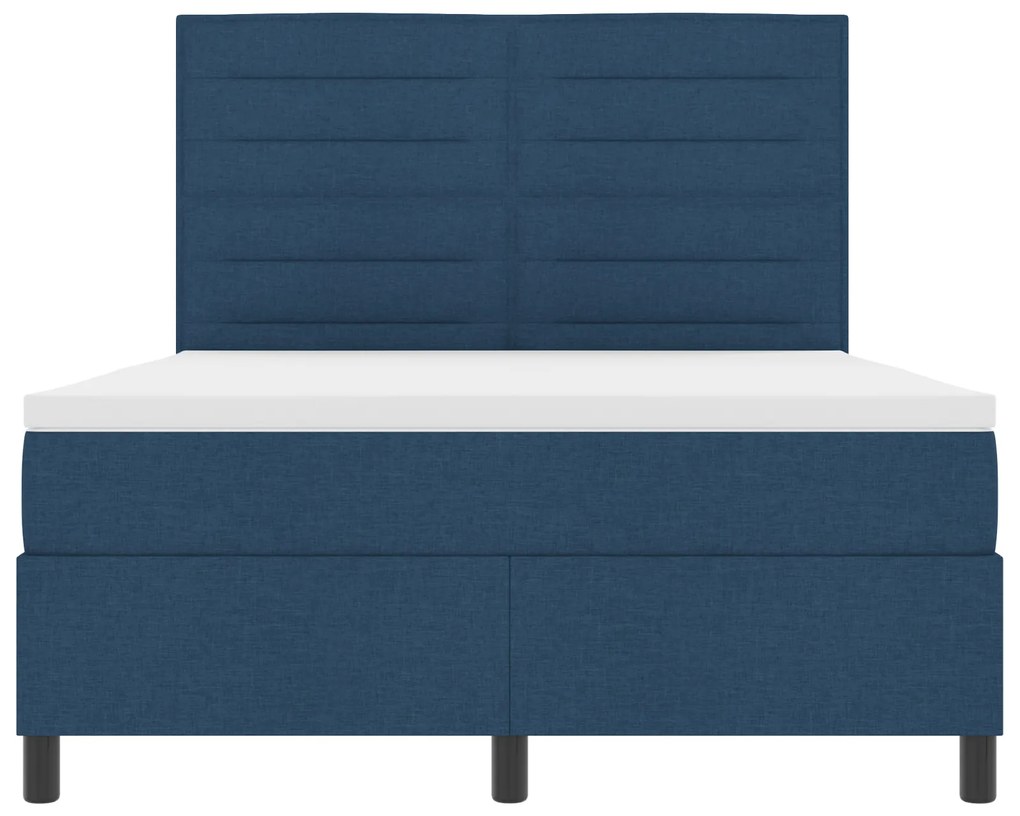 Cama Box Azul com Colchão 160x200 cm Tecido