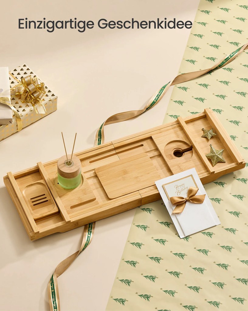 Prateleira de duche regulável em altura com 4 níveis 23 x 70 x 4,2 cm Bege natural