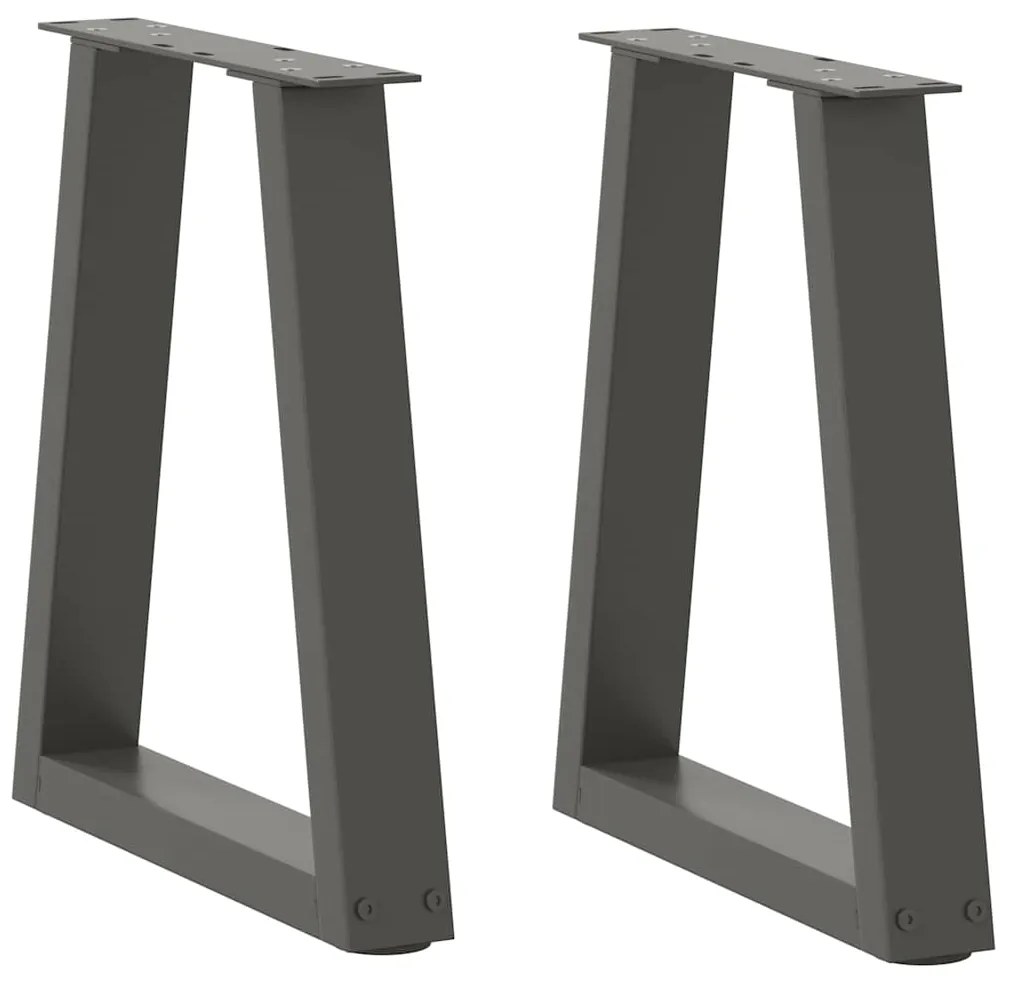 vidaXL Pés para mesa de centro em V, 2 peças, antracite, 38x(42-43,3) cm, aço