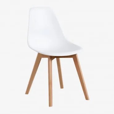 Cadeira De Jantar Em Polipropileno E Madeira De Faia Scand Nordic Branco - Sklum