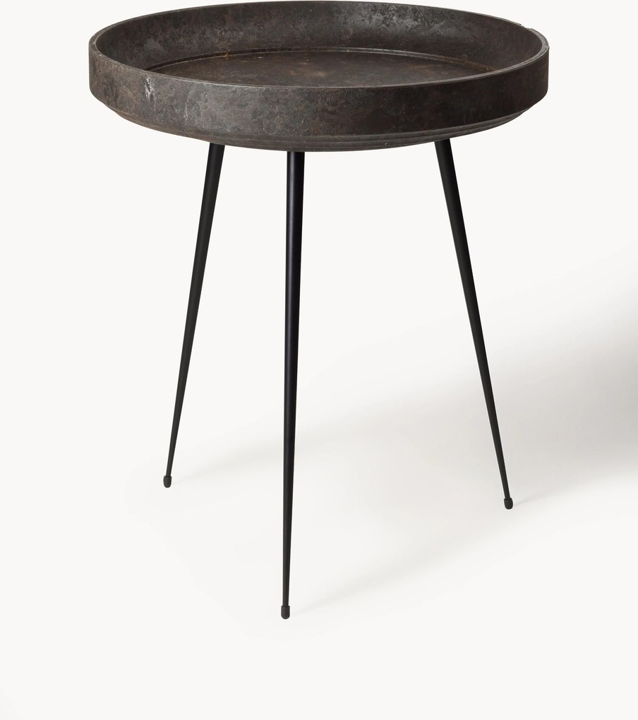 Mesa de apoio redonda em madeira de carvalho artesanal Bowl