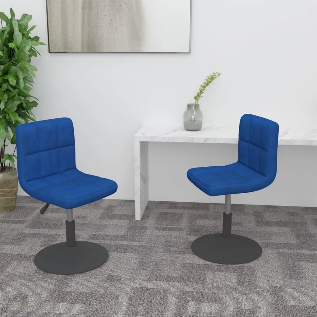 vidaXL Cadeiras de jantar giratórias 2 pcs veludo azul