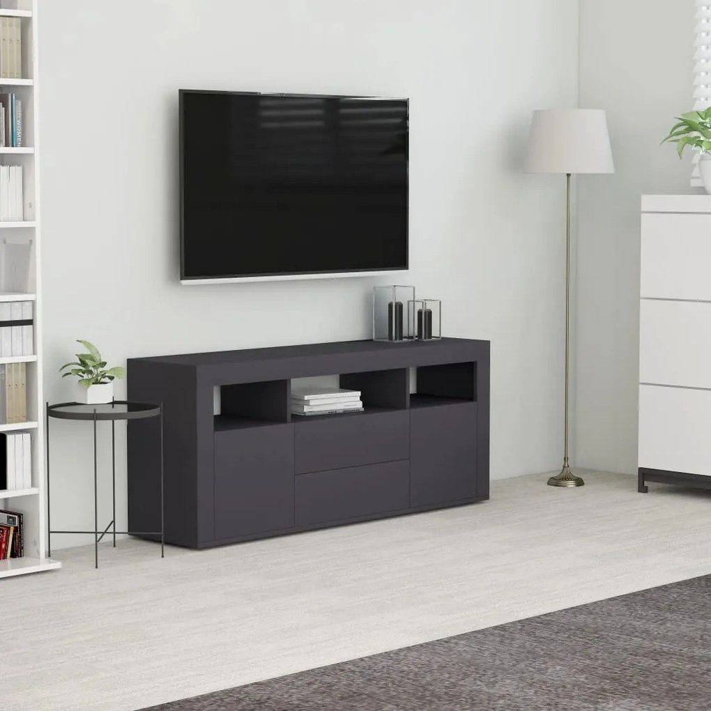 vidaXL Móvel de TV 120x30x50 cm derivados de madeira cinzento