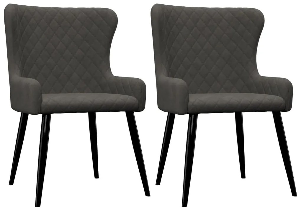 vidaXL Cadeiras de jantar 2 pcs veludo cinzento