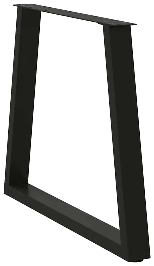 Pernas para mesa de jantar em V, 2 peças, pretas, 70x(72-73,3) cm, aço