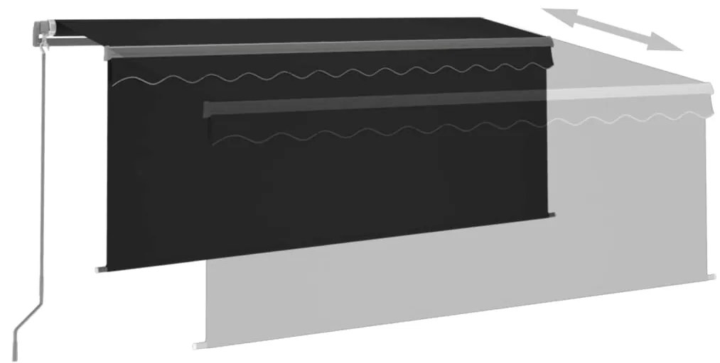 Toldo retrátil manual com estore 3,5x2,5 m antracite