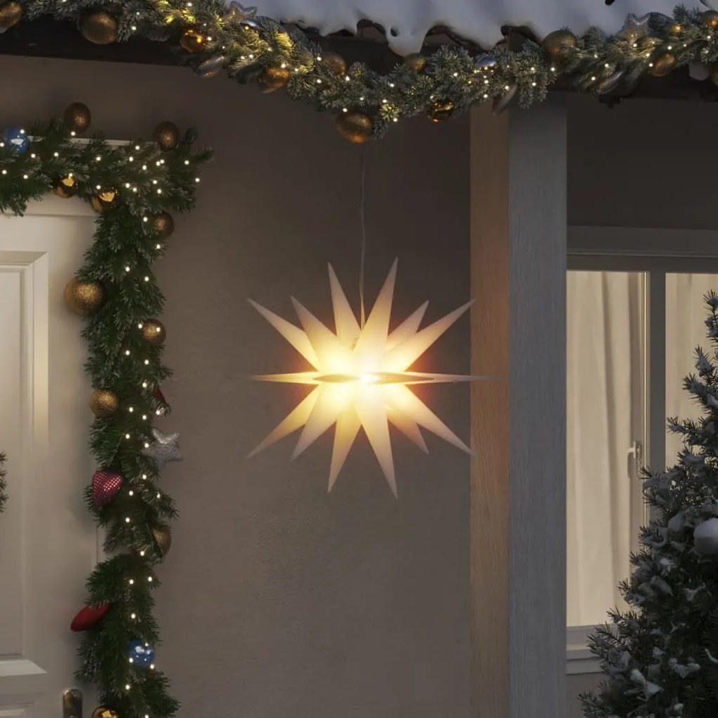 vidaXL Luzes de Natal com LEDs 3 pcs dobrável branco 57 cm