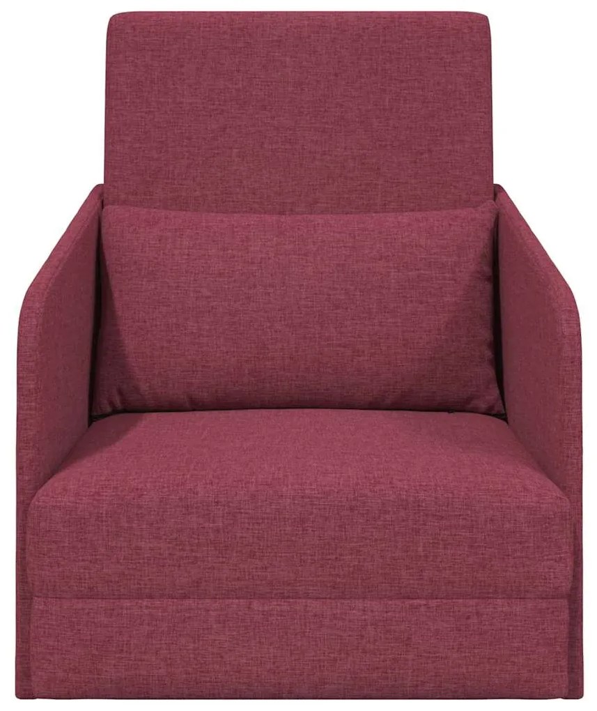 Sofá Cama de Chão 2-em-1 Vermelho Vinho 65x80x83 cm Tecido