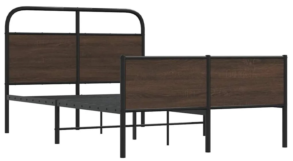 Estrutura cama s/ colchão derivados madeira carvalho castanho