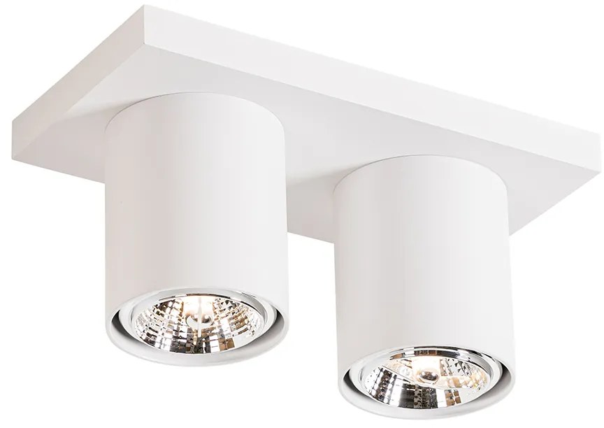 Candeeiro de teto moderno branco 2 luzes - Tubo