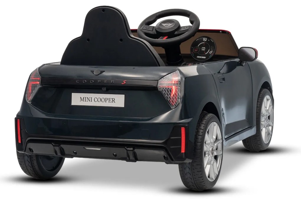 Carro elétrico para crianças 12V Mini Cooper MP3 Player com Controlo remoto, bateria de Lítio Licença Original Preto
