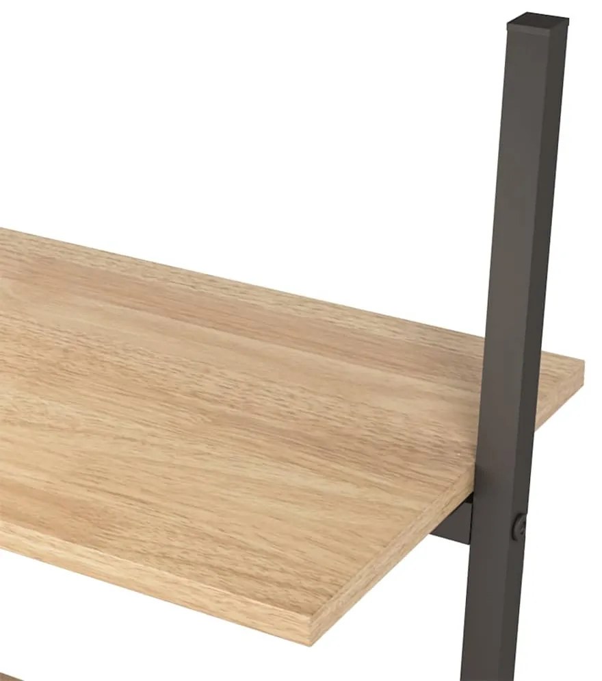 Unidade 4 prateleiras 64x34x150,5 cm castanho-claro e preto