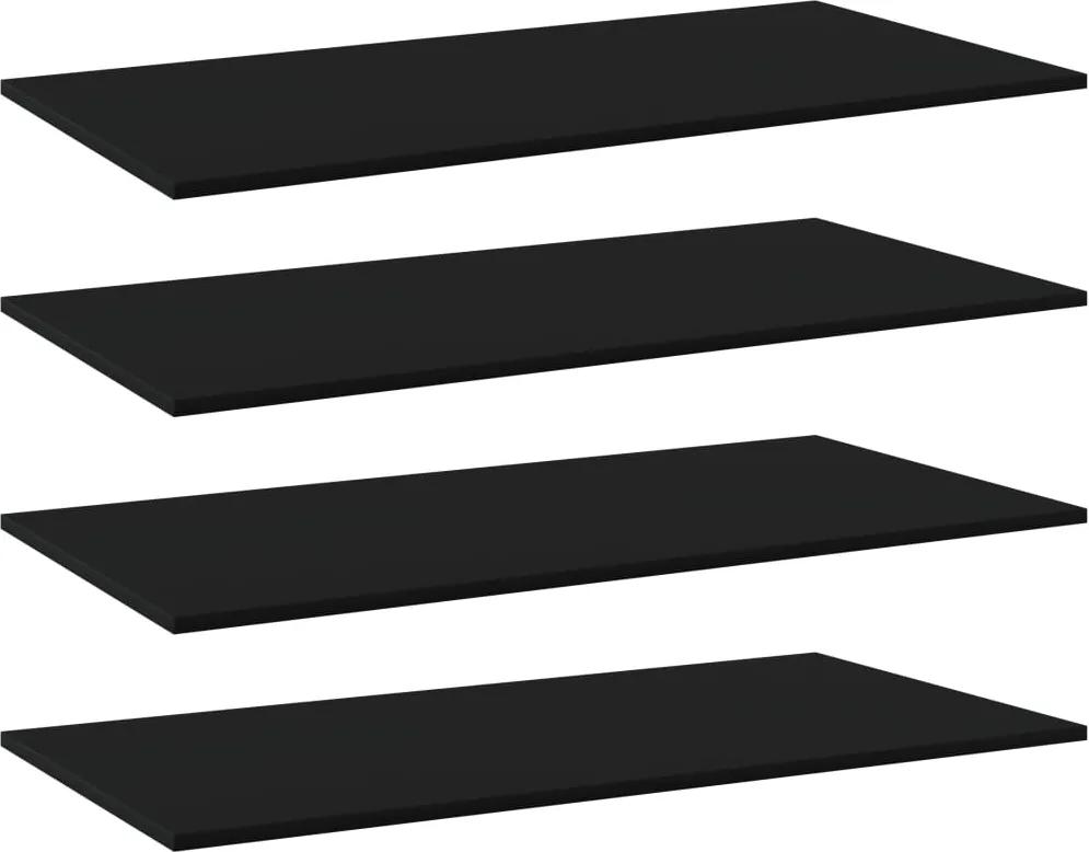 Prateleiras para estante 4 pcs 80x30x1,5cm contraplacado preto