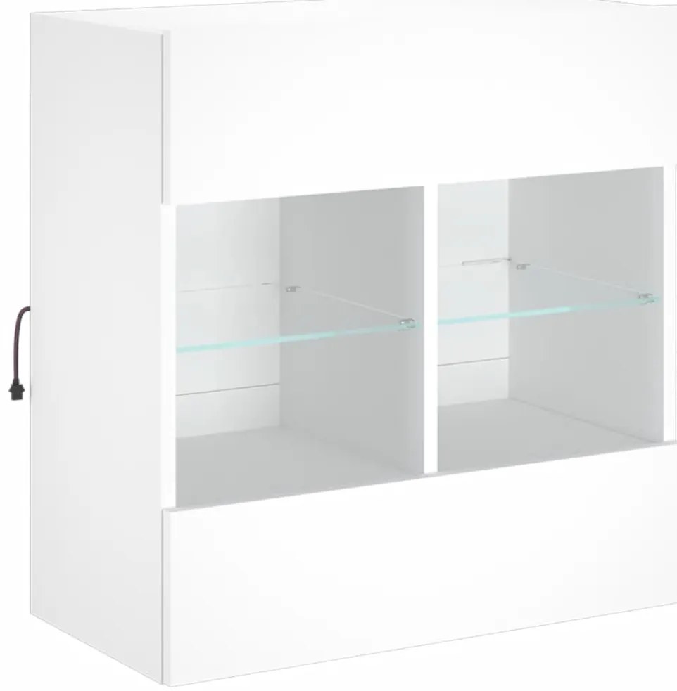 Móvel de parede para TV com luzes LED 58,5x30x60,5 cm branco