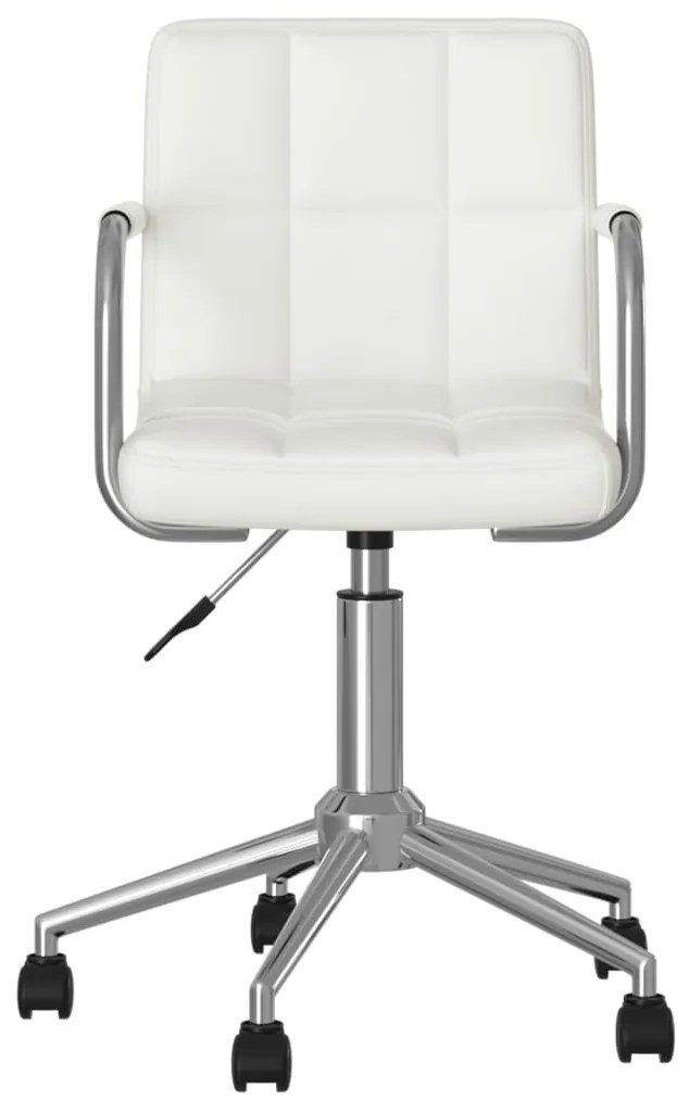 Cadeira de jantar giratória couro artificial branco
