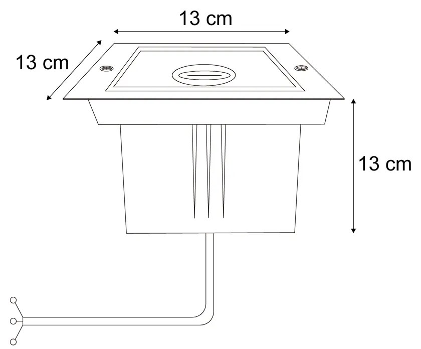 Foco de chão moderno bege-cinza GU10 50mm giratório e inclinável IP65 - Oneon Moderno