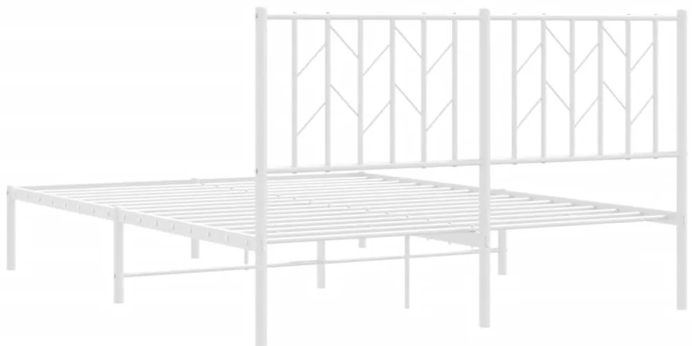 Estrutura de cama com cabeceira 140x190 cm metal branco