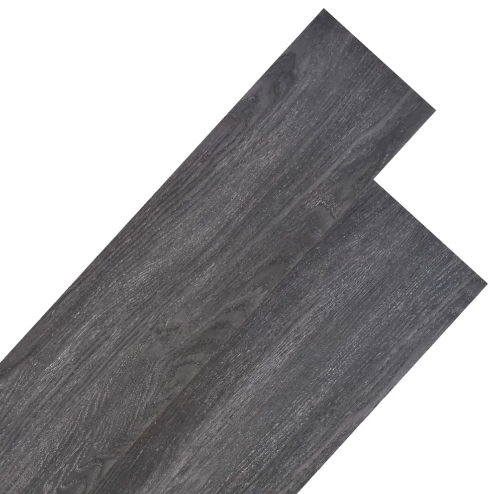 Tábuas de soalho não-autoadesivas PVC 4,46 m² 3 mm preto