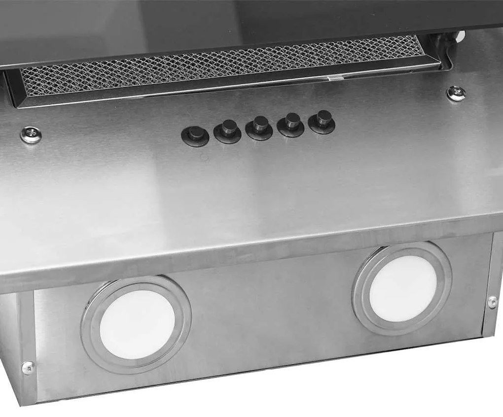 Exaustor parede 60 cm aço inoxidável e vidro temperado prateado