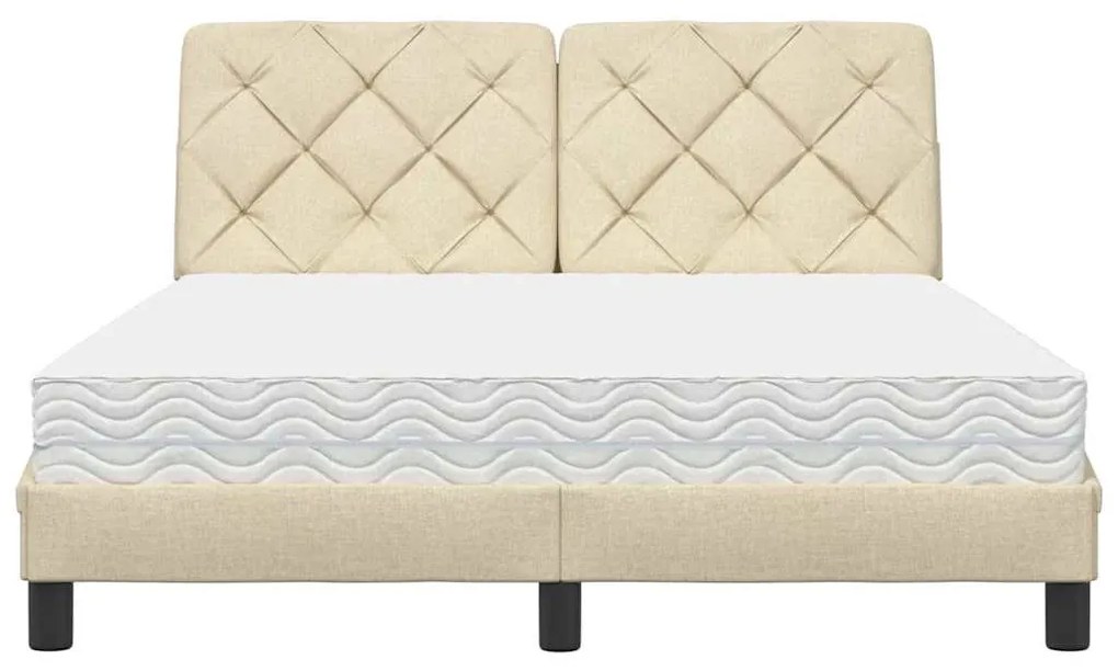 Cama com colchão 120x200 cm tecido cor creme