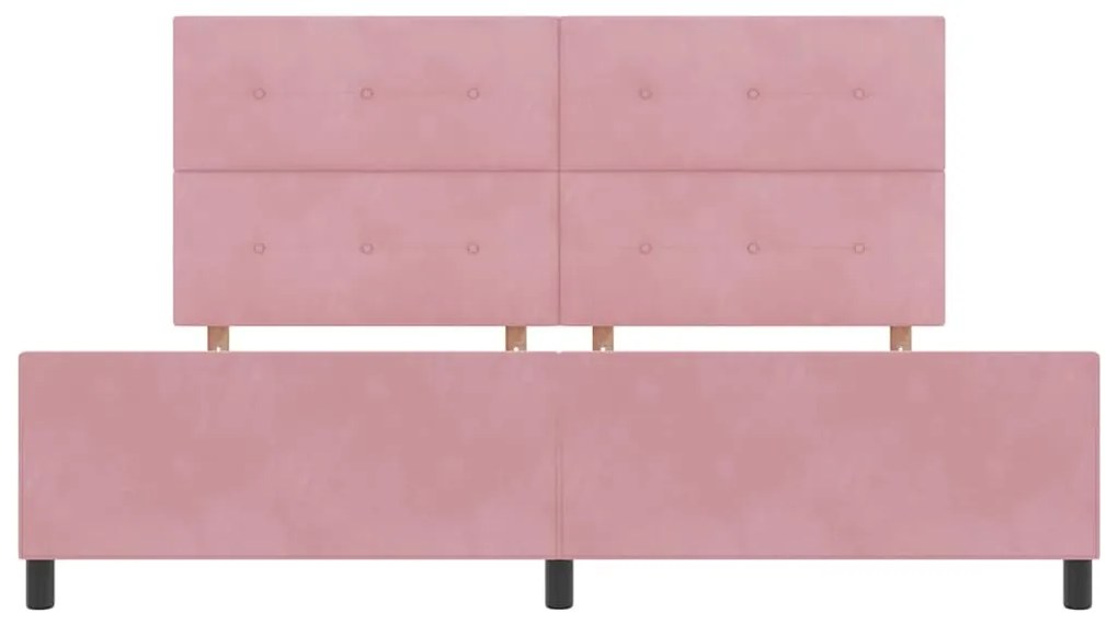 Estrutura de Cama vidaXL Rosa 200x200 cm Veludo