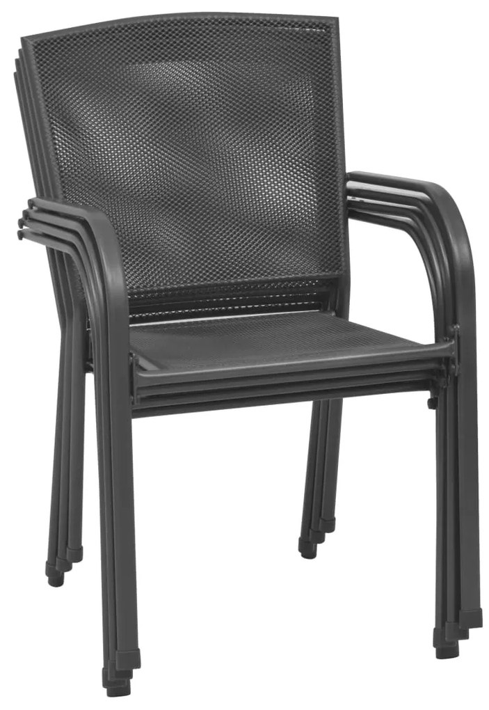 Cadeiras de jardim design rede 4 pcs aço antracite