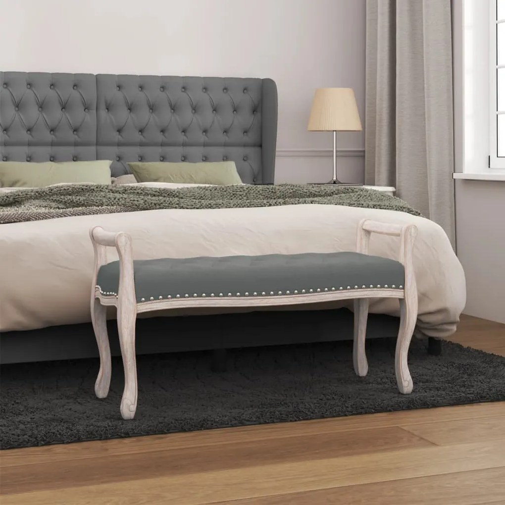 344437 vidaXL Banco 110x45x60 cm tecido cinzento-escuro