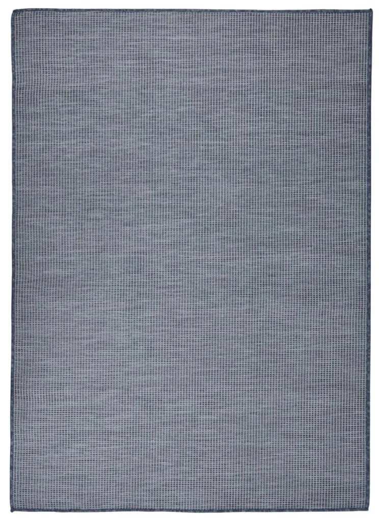 Tapete de tecido plano para exterior 200x280 cm azul